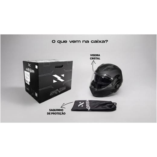 Capacete Norisk Articulado Avenger Azul Fosco