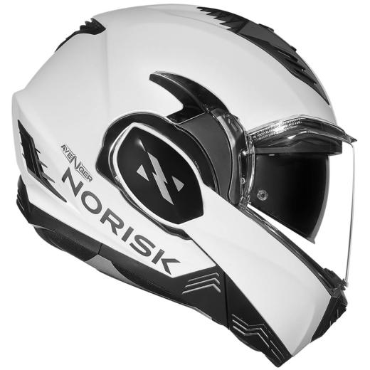 Capacete Norisk Avenger Monocolor Articulado Branco