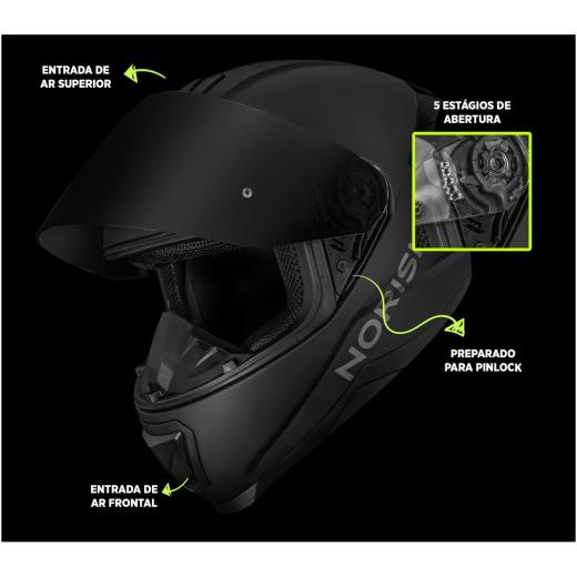 Capacete Norisk Razor Solid Black