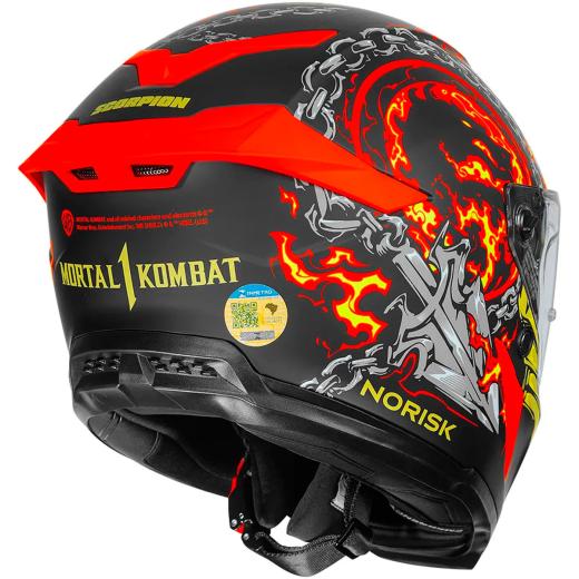 Capacete Norisk Rock Mortal Kombat Scorpion