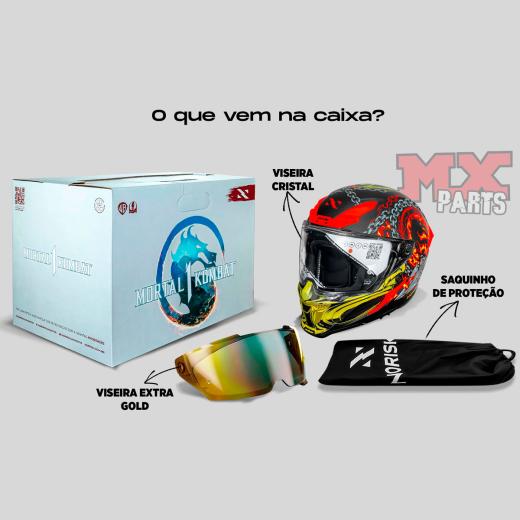 Capacete Norisk Rock Mortal Kombat Scorpion