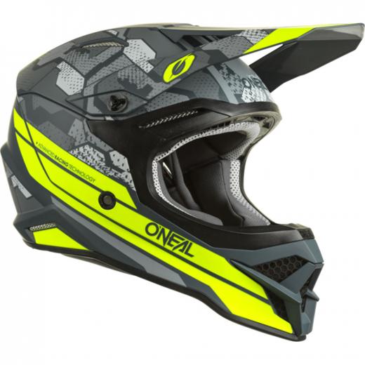 Capacete Oneal 3Series Camo V.22 Cinza/Amarelo