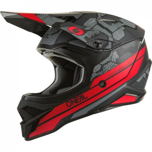 Capacete Oneal 3Series Camo V.22 Preto/Vermelho