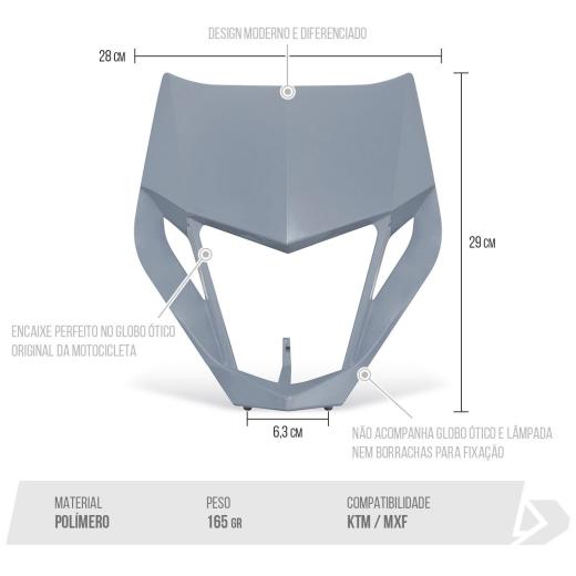 Carenagem de Farol Biker KTM 14/23 + MXF 250RX 17/19 + 300RX 18/20 + 300RXS 21/25 + 250TS 20/25 + 300TS 23/25 + 270F 23/25