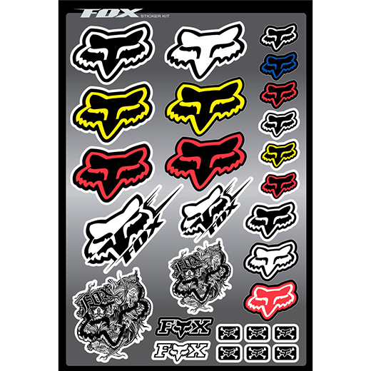 Cartela de Adesivos Fox Head