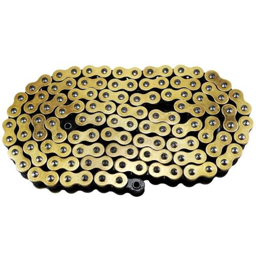 Corrente CZ Chains 525H Com Retentor em X SDZZ 128L Dourada Alta Performance