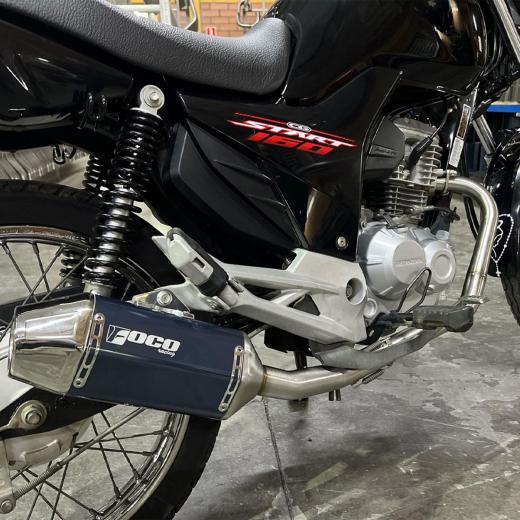 Escapamento Curva + Ponteira Foco Racing F2 CG 160