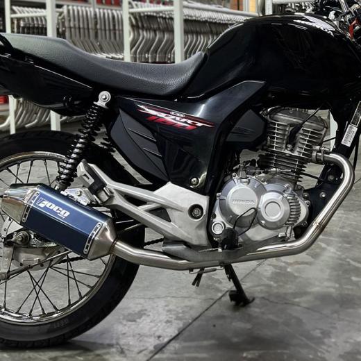 Escapamento Curva + Ponteira Foco Racing F2 CG 160