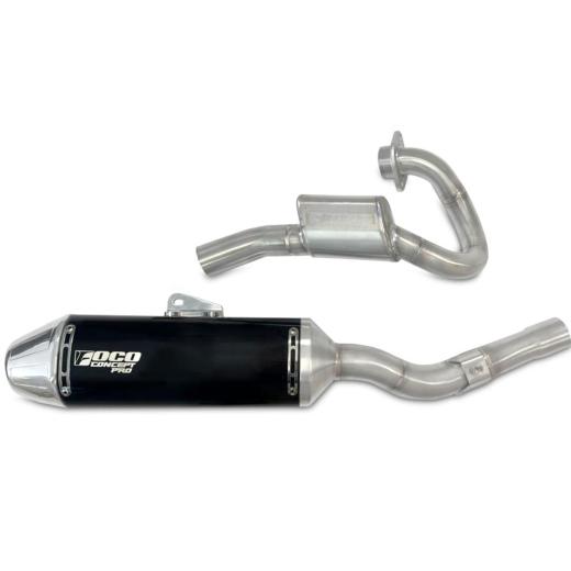 Curva + Ponteira Foco Racing KXF 450 19/23 Concept Pro Preto