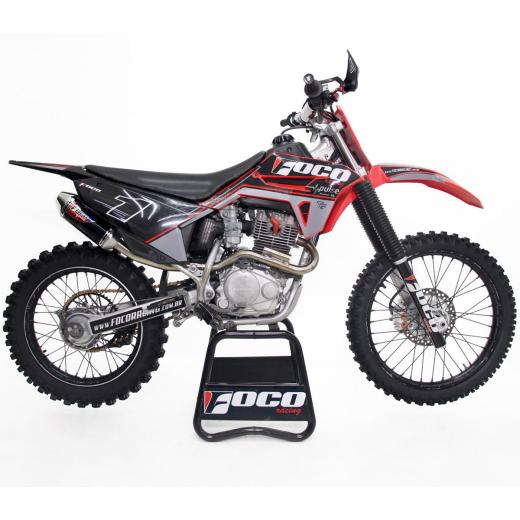 Curva + Ponteira Foco Racing CRF 230 Pulse Preto