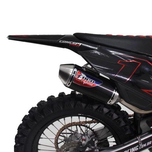 Curva + Ponteira Foco Racing CRF 250 Pulse Preto