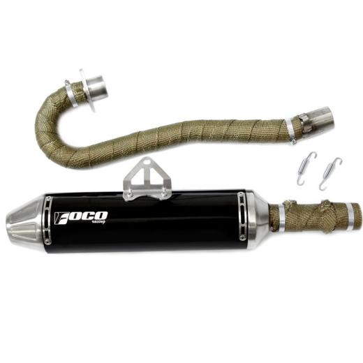 Curva + Ponteira Foco Racing Quadricíclo Fourtrax 420 Preto