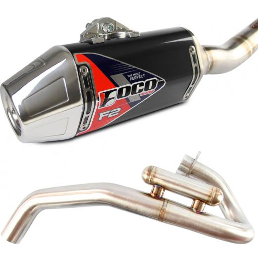 Escapamento Curva + Ponteira Foco Racing F2 CRF 300F