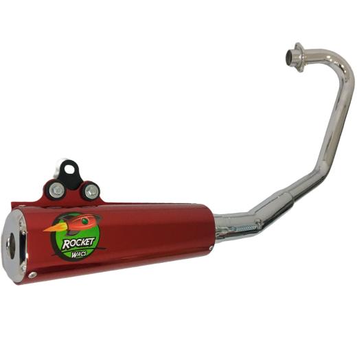 Escapamento Curva + Ponteira Wacs Rocket Cromado Pop 110i