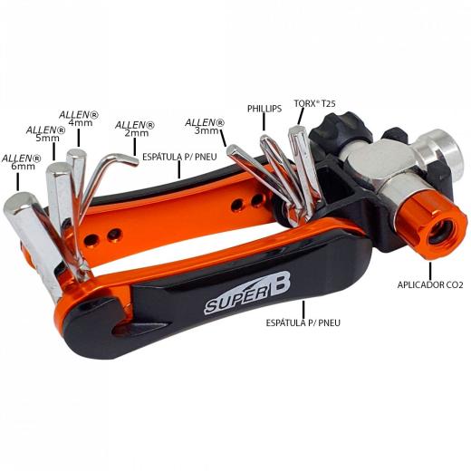 Ferramenta Super B Multi Funções com Válvula CO2