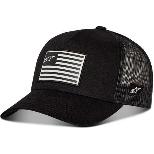 Kit Boné Alpinestars Flag Snapback E Luva BR Parts Core Solid Black