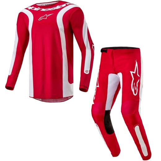 Kit Calça + Camisa Alpinestars Fluid Lurv 2024 Vermelho/Branco