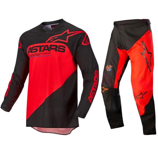 Kit Calça + Camisa Alpinestars Racer Supermatic Preto/Vermelho 2022