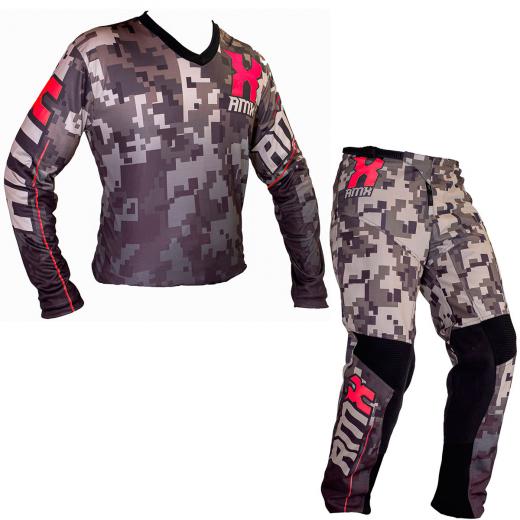 Kit Calça + Camisa AMX Classic Camuflado Vermelho