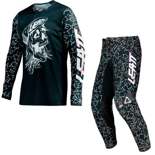 Kit Cala + Camisa Leatt Moto 4.5 Skull/Bones 2021