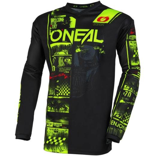 Kit Calça + Camisa Oneal Element Attack 2023 Preto/Amarelo Flúor