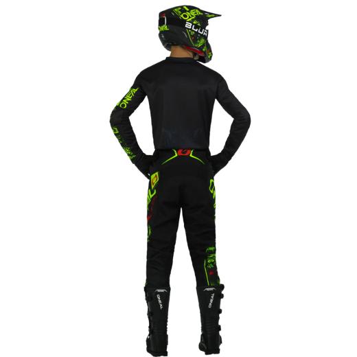 Kit Calça + Camisa Oneal Element Attack 2023 Preto/Amarelo Flúor