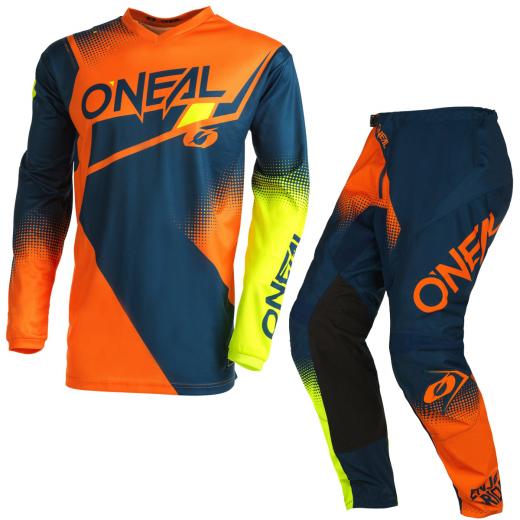 Kit Calça + Camisa Oneal Element Azul/Laranja 2022