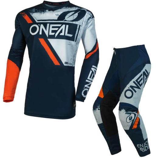 Kit Calça + Camisa Oneal Shocker 2023 Azul/Laranja