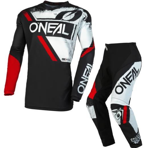 Kit Calça + Camisa Oneal Shocker 2023 Preto/Vermelho