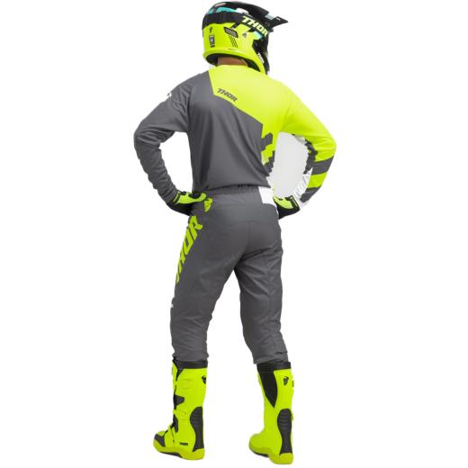 Kit Calça + Camisa Thor Sector Checker Cinza/Amarelo Flúor