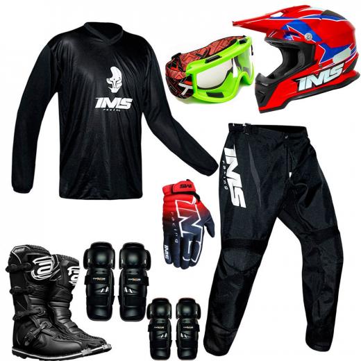 Kit Equipamentos Motocross - 8 Itens