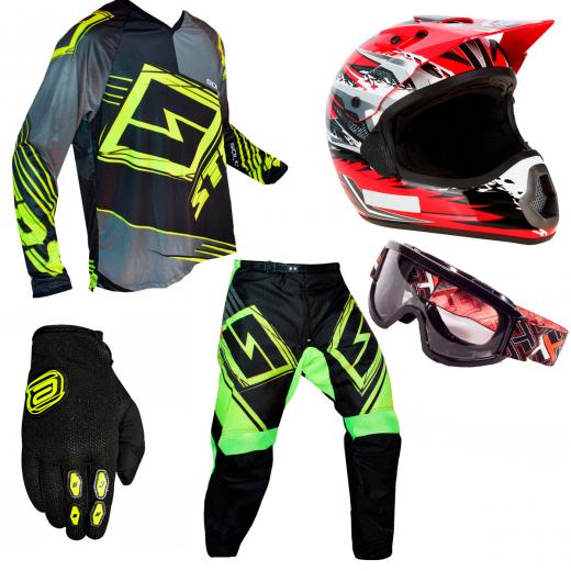 Kit Equipamento Motocross Start - 5 Itens