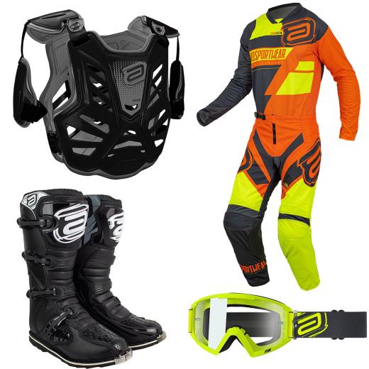 Kit Equipamentos ASW Combo Mini Moto DNA 2022 Laranja