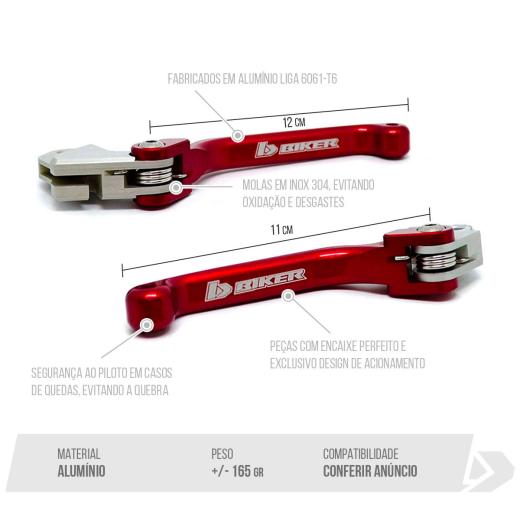 Kit Manetes Retráteis Biker KX 450 2019 + KX 250 2021