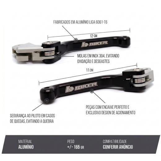 Kit Manetes Retráteis Biker KXF 250 13/20 + KXF 450 13/18