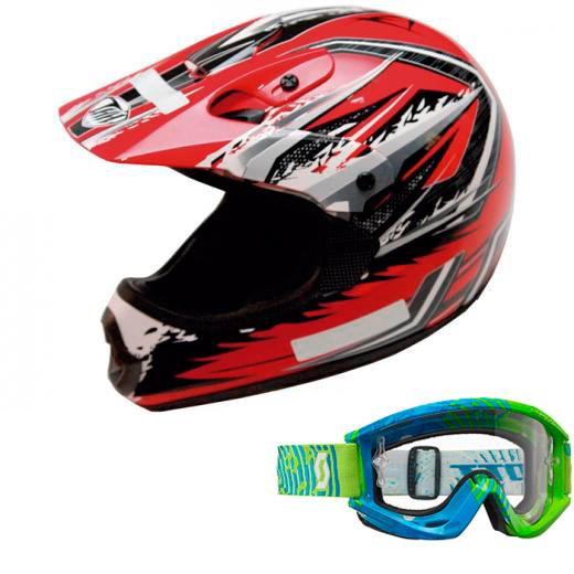 Kit motocross Capacete + Óculos