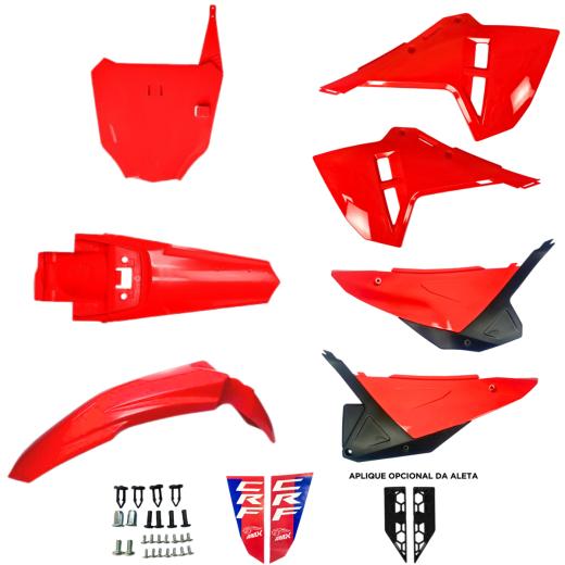 Kit Plástico AMX CRF 230F F25 C/ Number Vermelho