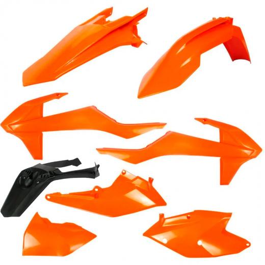 Kit Plástico AMX KTM EXC Enduro 17/19 com Porta Placa Laranja 