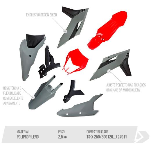 Kit Plástico Biker MXF 250/300 TSX 2026 + 270Fi 2026