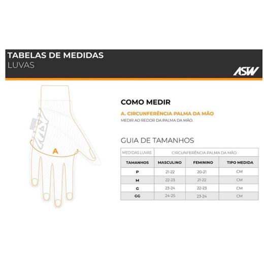 Luva ASW Adventure Preto/Amarelo Flúor