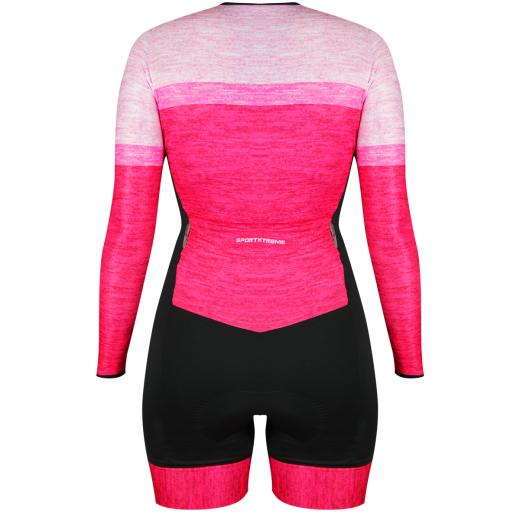 Macaquinho Manga Longa Feminino Sportxtreme Comfort Mescla Rosa