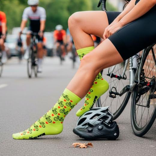 Meia Hupi Love Bike Amarelo