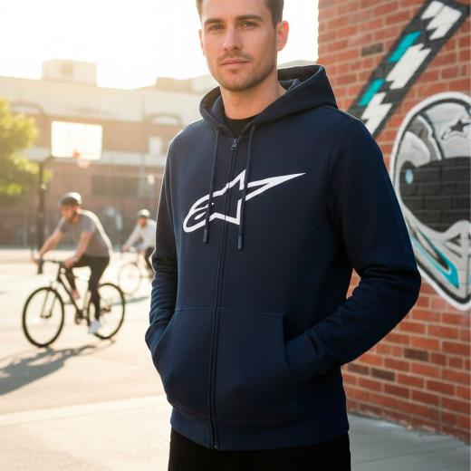 Moletom Alpinestars Ageless II Azul Marinho/Branco