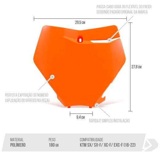 Number Plate Biker KTM 2T/4T SX/ SX-F + XC/ XC-F + MXF 2T/4T 250/270/300