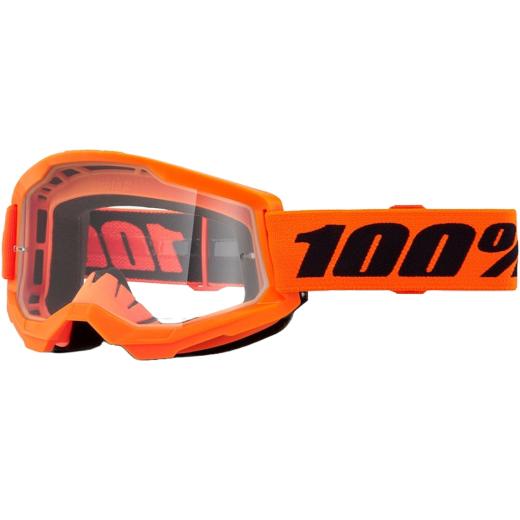 Óculos 100% Strata 2 Neon Orange Lente Transparente