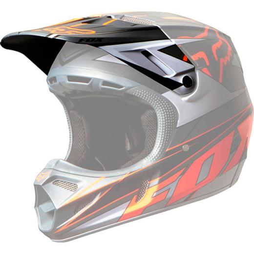 Pala Capacete Fox V4 Race Cinza/Laranja