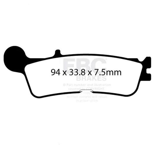 Pastilha de Freio Dianteiro EBC MXS YZF 250 21/25 + YZF 450 20/25 + YZ 125/250 21/25 + WRF 250 23/25