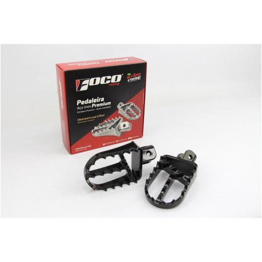 Pedaleira Foco CRF 250F + CRF 230 + XR200 + XR250 + XRE300 + Falcon - Preta