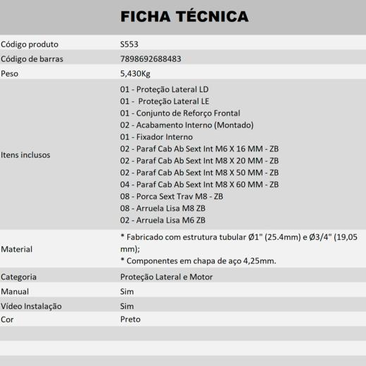 Proteção Lateral e Motor Start Sahara 300 24/25