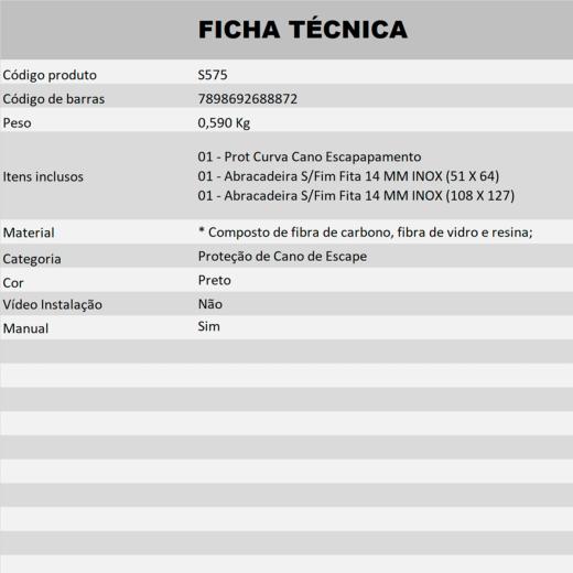 Protetor de Curva Carbono Start MXF 250 2T TS 21/25 + TSX 23/25